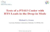 Tests of a PT415 Cooler with HTS Leads in the Drop-in Mode