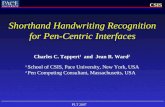 Shorthand Handwriting Recognition for Pen-Centric Interfaces