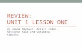 Review: Unit 1 Lesson one
