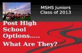 Post High School Options….. What Are They?
