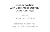 Greedy Routing  with  Guaranteed Delivery  Using Ricci Flow