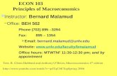 ECON 103 Principles of Macroeconomics Instructor:  Bernard Malamud Office:  BEH 502