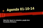 Agenda 01-10-14
