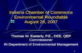 Indiana Chamber of Commerce Environmental Roundtable August 28, 2007