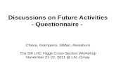 Discussions on Future  Activities - Questionnaire -