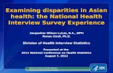 Examining disparities in Asian health: the National Health Interview Survey Experience