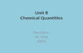 Unit 8 Chemical Quantities