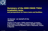 Summary of the 2009 CNGS TSG4 irradiation tests  and perspectives for future tests and facilities