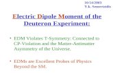 E lectric  D ipole  M oment of the Deuteron Experiment: