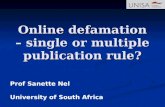 Online defamation – single or multiple publication rule?