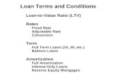 Loan Terms and Conditions Loan-to-Value Ratio (LTV) Rates Fixed Rate Adjustable Rate Conversion