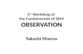 5 th  Workshop of  the  F undamentals of SDM OBSERVATION