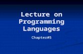 Lecture on Programming Languages