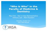 “Who is Who” in the Faculty of Medicine & Dentistry