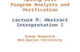 Spring 2014 Program Analysis and Verification Lecture 9: Abstract Interpretation  I