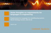 Some thoughts on requirements for languages in engineering