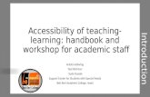 Accessibility of teaching-learning: handbook and workshop for academic staff