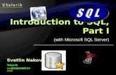 Introduction to  SQL, Part I