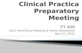 Clinical  Practica Preparatory Meeting