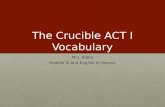 The Crucible ACT I Vocabulary