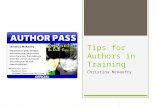 Tips  f or Authors in Training
