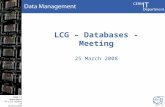LCG – Databases - Meeting