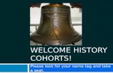 Welcome history cohorts!