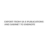 Export from  SA  e-publications and  sabinet to  endnote