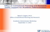 Office of Institutional Planning and Research (OIPR)  Support for Academic Administrators