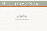 Resumes: Say what?