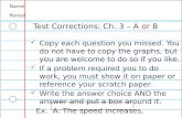 Name Period Test Corrections: Ch. 3 – A  or  B