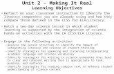Unit 2 – Making It Real Learning Objectives