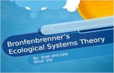 Bronfenbrenner’s  Ecological Systems Theory