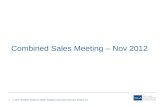 Combined Sales Meeting – Nov 2012