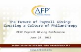The Future of Payroll Giving: Creating a Culture of Philanthropy