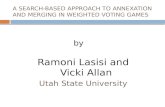 A SEARCH-BASED APPROACH TO ANNEXATION AND MERGING IN WEIGHTED VOTING GAMES