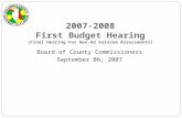 2007-2008 First Budget Hearing (Final Hearing For Non-Ad  Valorem  Assessments)