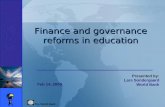 Finance and governance reforms in education