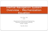 Inertial Navigation System Overview  –  Mechanization Equation