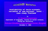 Availability of socio-economic  variables at sub-national  level - case study Thailand By