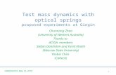Test mass dynamics with optical springs proposed experiments at Gingin