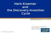 Herb  Kroemer and  the Discovery-Invention  C ycle