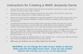 Instructions for Creating a WWII Jeopardy Game