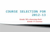 COURSE SELECTION FOR 2012-13