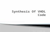 Synthesis Of VHDL Code