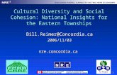 Cultural Diversity and Social Cohesion: National Insights for the Eastern Townships