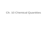 Ch. 10 Chemical Quantities
