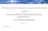 HEPTech  and ESS Innovation Procurement Workshop Lund