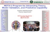 NSTX-U Program for Advancing Theory, Model Validation, and Predictive Capability