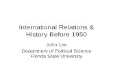 International Relations & History Before 1950